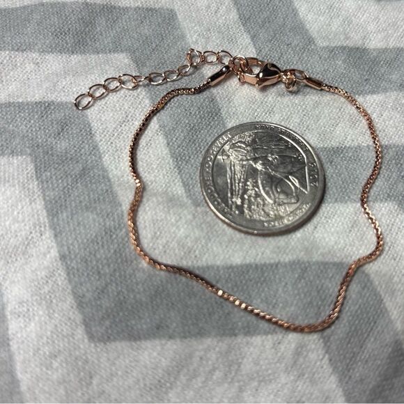 New! Rose Gold Dainty Bracelet Lobster Clasp & Extension - Picture 4 of 4